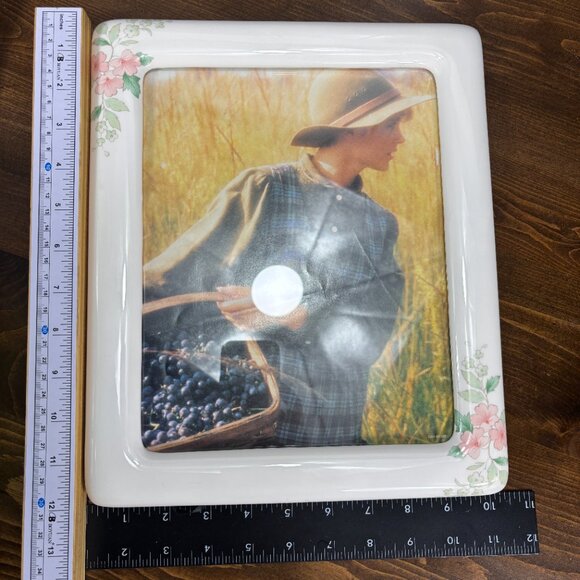 Vintage Floral Ceramic 8x10 Picture Frame by The Weston Gallery Cottagecore Pink - Picture 13 of 15